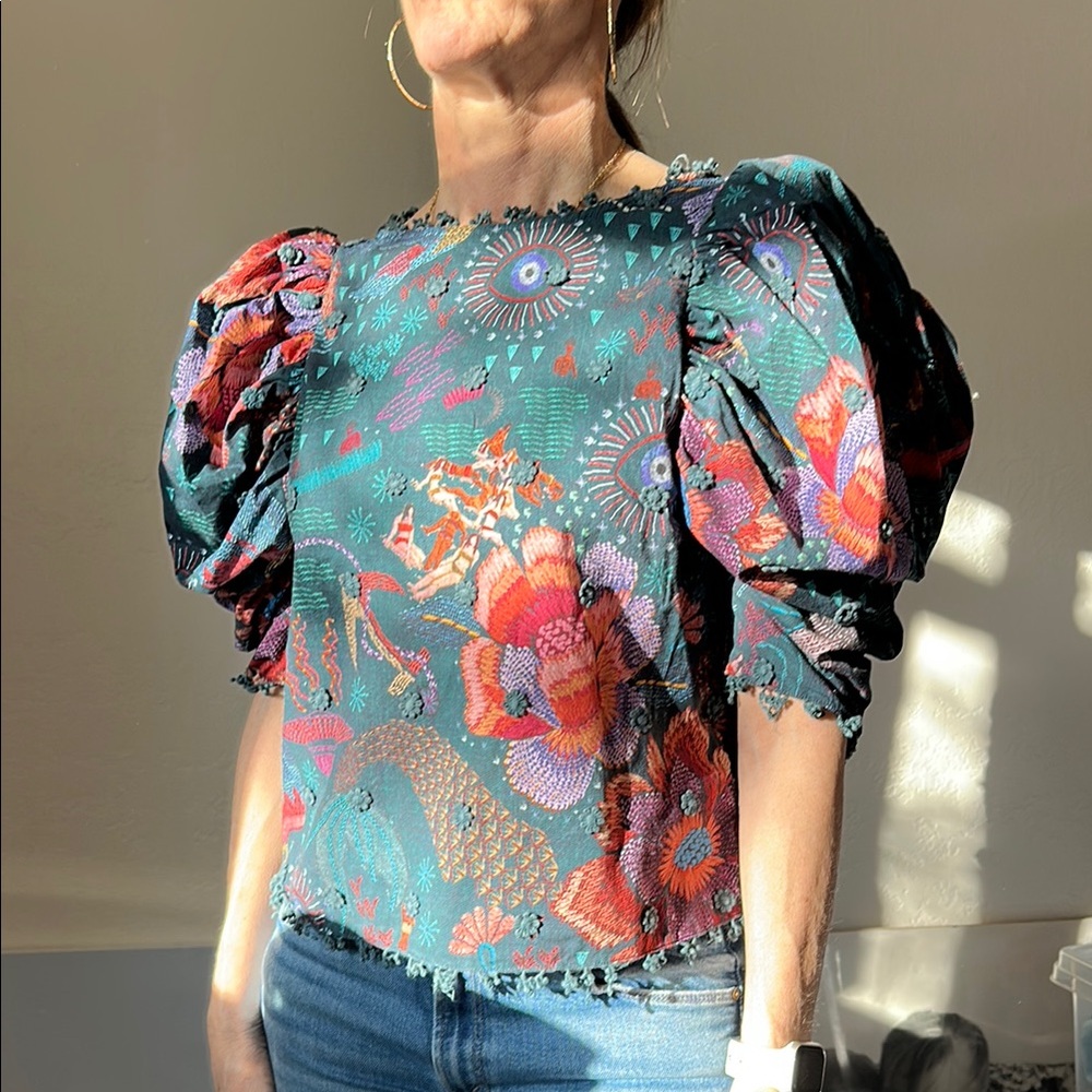 Floral Puff Sleeve Top